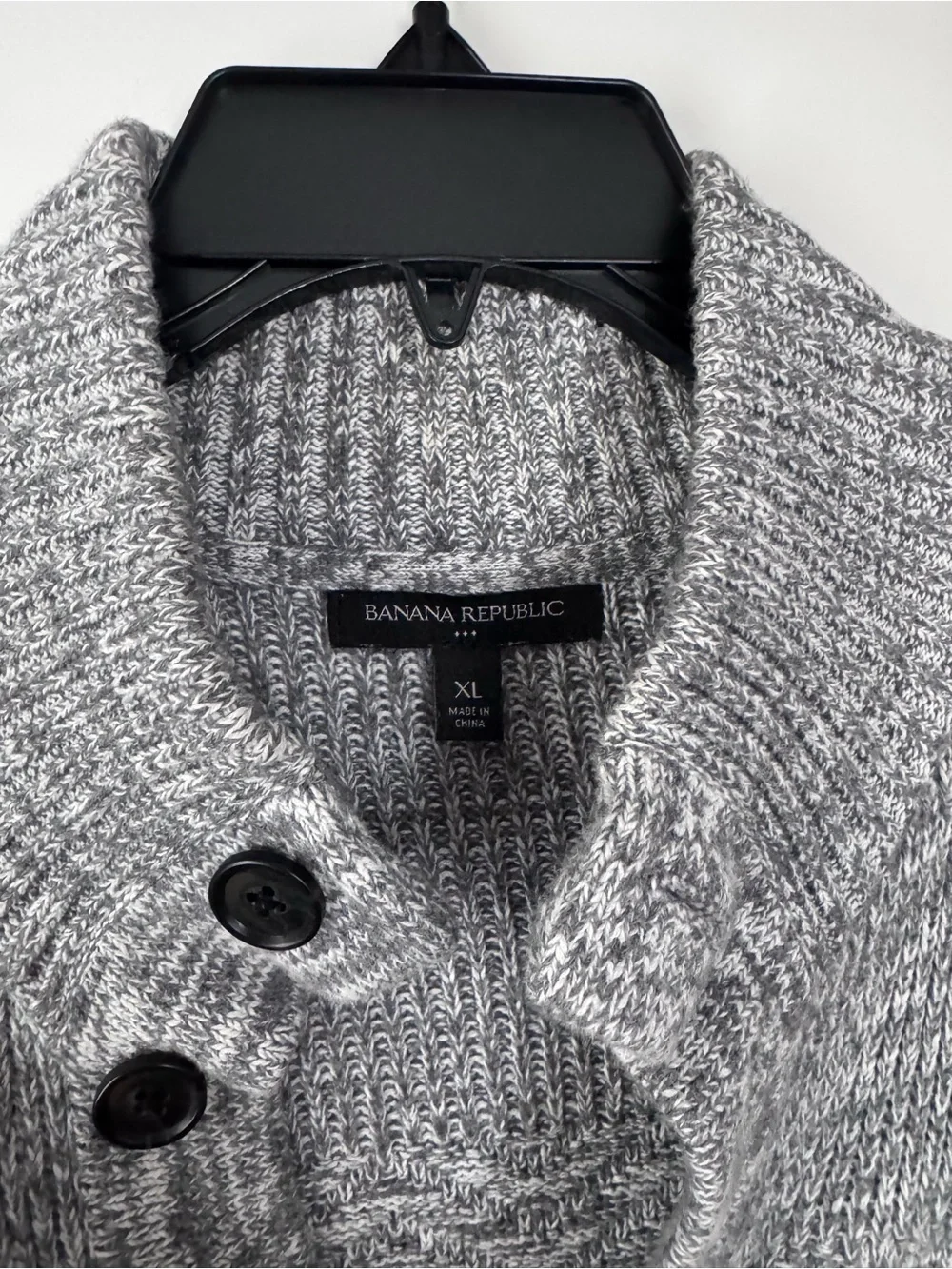 Banana Republic Men's Gray button-Up Shawl Collar Cardigan